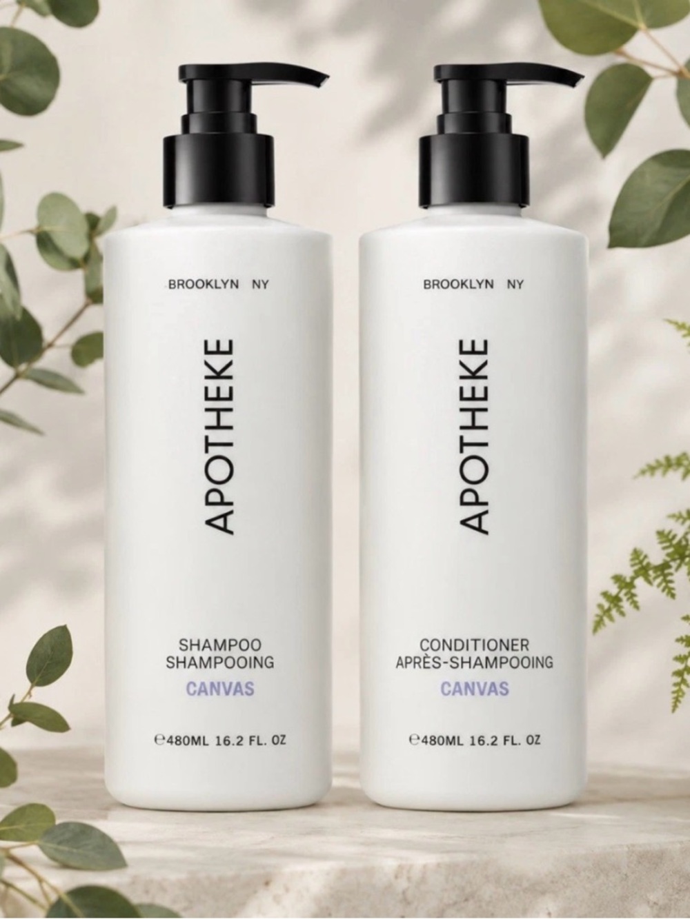 Apotheke Canvas Shampoo & Conditioner- LARGE set of 2
